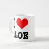 Iハート（愛）アロエ コーヒーマグカップ (正面左)