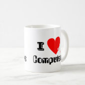 Iハート(愛)コンピュータマグ コーヒーマグカップ (正面右)