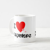 Iハート(愛)コンピュータマグ コーヒーマグカップ (正面左)