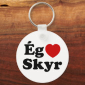 Iハート（愛）スカイ[エグエルスカスカスカスカイ]アイスランド語 キーホルダー (正面)