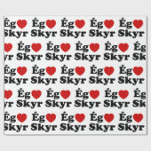 Iハート（愛）スカイ[エグエルスカスカスカスカイ]アイスランド語 ラッピングペーパー (フラット)