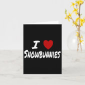 Iハート（愛）スノーバンニースキースノーボーディングアット カード (黄色い花)