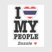 Iハート（愛）タイ人 シール (シート)