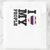 Iハート（愛）タイ人 長方形シール (バッグ)