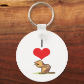 Iハート(愛)チップムンク キーホルダー (正面)