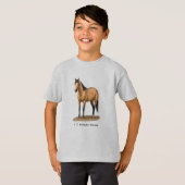 Iハート(愛)バックスキンの馬 Tシャツ (正面フル)