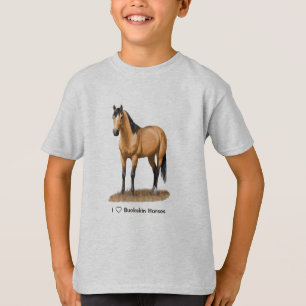 Iハート(愛)バックスキンの馬 Tシャツ