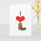 Iハート（愛）ビーバー カード (黄色い花)