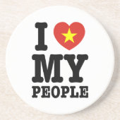 Iハート（愛）ベトナム人 コースター (正面)