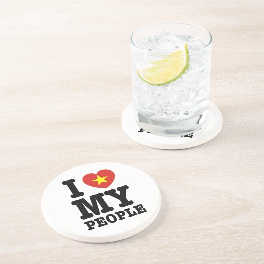 Iハート（愛）ベトナム人 コースター (側面)