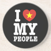 Iハート（愛）ベトナム人 コースター (正面)