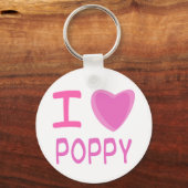 Iハート（愛）ポピー キーホルダー (正面)