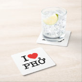 Iハート（愛）ポー スクエアペーパーコースター (インサイチュ)