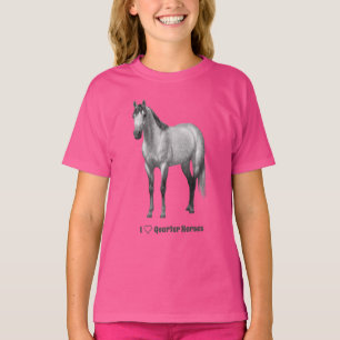 Iハート（愛）四分の馬Dapple Gray Tシャツ