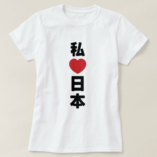 Iハート[愛]日本日本 [日本/日本] Tシャツ (デザイン正面)