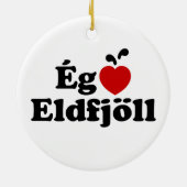 Iハート（愛）火山[エグエルスカエルディョル] セラミックオーナメント (裏面)