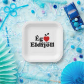 Iハート（愛）火山[エグエルスカエルディョル] ペーパープレート (パーティー)