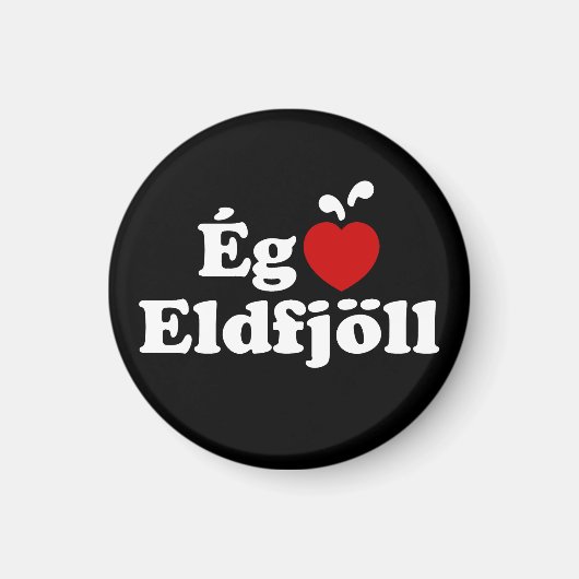Iハート（愛）火山[エグエルスカエルディョル] マグネット (正面)