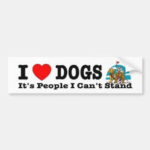 Iハート(愛)犬、それは私が立てることができない人々です バンパーステッカー
