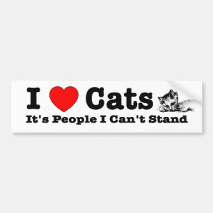 Iハート(愛)猫、それは私が立てることができない人々です バンパーステッカー