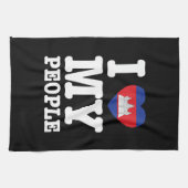 Iハート（愛）私のクメールの人々 キッチンタオル (横)