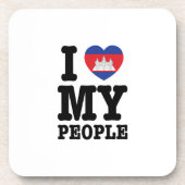 Iハート（愛）私のクメールの人々 コースター (正面)