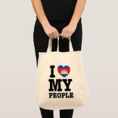 Iハート（愛）私のクメールの人々 トートバッグ (正面(商品))