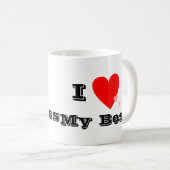 Iハート(愛)私のボスのマグ コーヒーマグカップ (正面右)