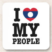 Iハート（愛）私のラオスの人々 コースター (正面)