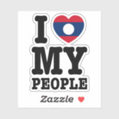 Iハート(愛)私のラオスの人々 シール (シート)