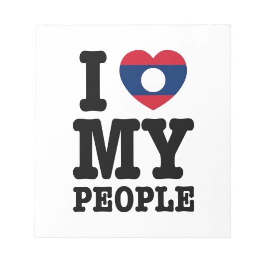 Iハート（愛）私のラオスの人々 ノートパッド (正面)