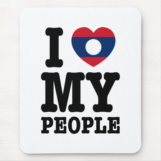 Iハート（愛）私のラオスの人々 マウスパッド (正面)
