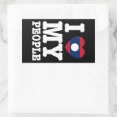 Iハート（愛）私のラオスの人々 長方形シール (バッグ)