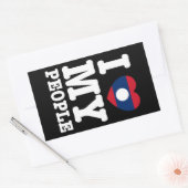 Iハート（愛）私のラオスの人々 長方形シール (封筒)