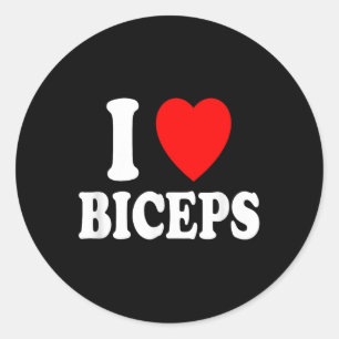 Iハート(愛) Bicepsジム筋肉を持ち上げる腕ファイル ラウンドシール