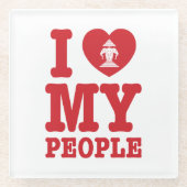 Iハート（愛）Erawan私のラオスの人々 ガラスコースター (正面)