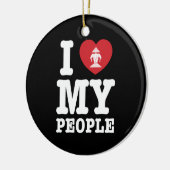 Iハート（愛）Erawan私のラオスの人々 セラミックオーナメント (左)