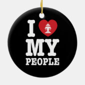 Iハート（愛）Erawan私のラオスの人々 セラミックオーナメント (裏面)