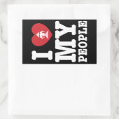 Iハート（愛）Erawan私のラオスの人々 長方形シール (バッグ)