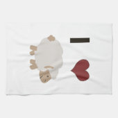 Iハート（愛）Ewe（あなた） キッチンタオル (横)