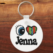 Iハート（愛） Jenna キーホルダー (正面)