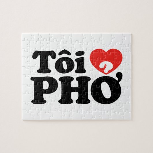 Iハート(愛)Pho(トイ❤ PHPHở)ベトナム語 ジグソーパズル (横)