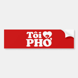 Iハート(愛)Pho(トイ❤ PHPHở)ベトナム語 バンパーステッカー