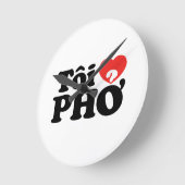 Iハート(愛)Pho(トイ❤ PHPHở)ベトナム語 ラウンド壁時計 (傾斜)