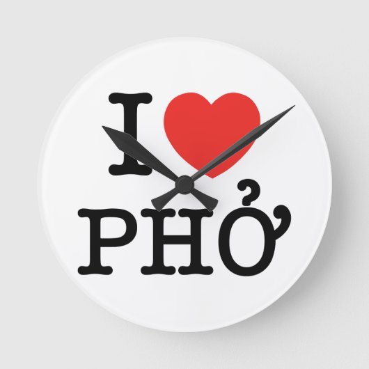 Iハート(愛)Pho ラウンド壁時計 (正面)