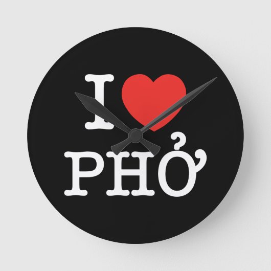 Iハート(愛)Pho ラウンド壁時計 (正面)