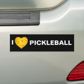 Iハート(愛) Pickleball バンパーステッカー (車上)