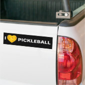Iハート(愛) Pickleball バンパーステッカー (トラック上)