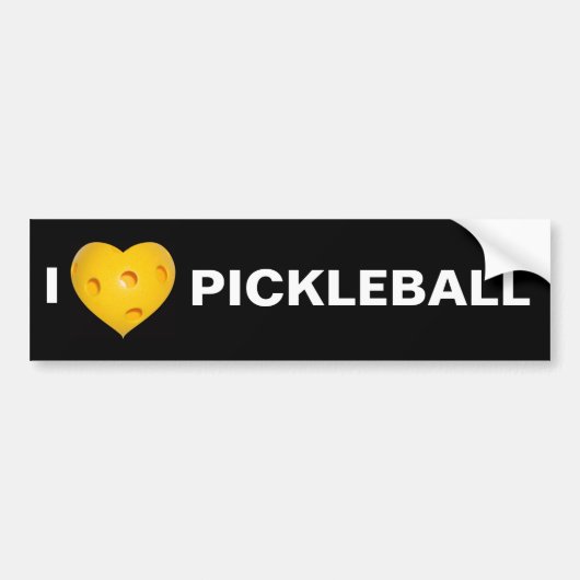 Iハート(愛) Pickleball バンパーステッカー (正面)