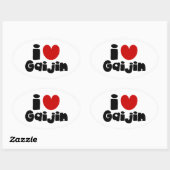 iハート 楕円形シール (シート)